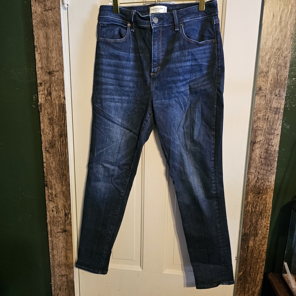 Abercrombie & Fitch Dark Indigo Super Skinny High Rise Jeans